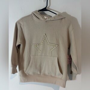 Paisley Love Girls Size 7 Pull Over Hoodie NWT Casual Star Cream
